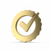 Gold Check Mark Valid Seal Symbol.J02.2k